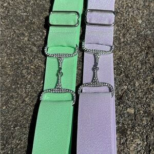Lavender or mint rhinestones Equestrian horse Snaffle Bit Belt Elastic One Size